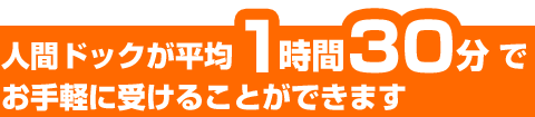 人間ドックが平均1時間30分でお手軽に受けることができます